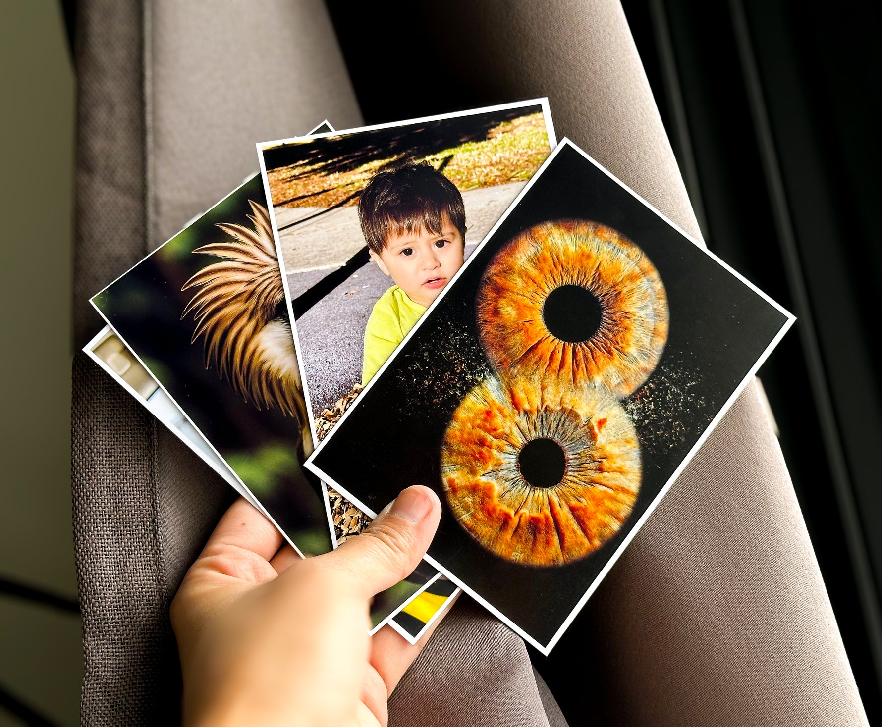 Personalised bordered photo magnet for fridges and memory boards