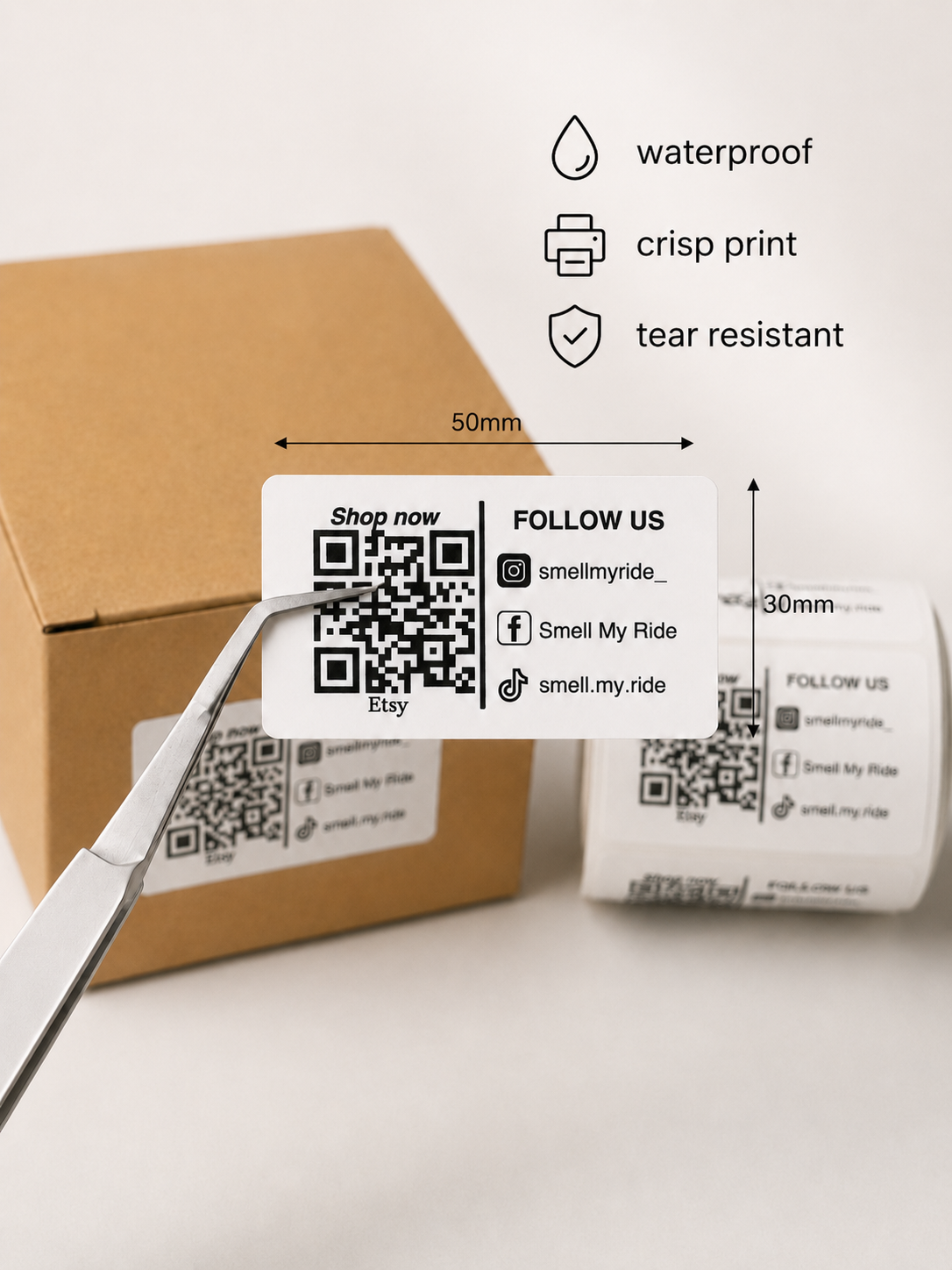 Label Sticker Roll - Matte White 50x30cm