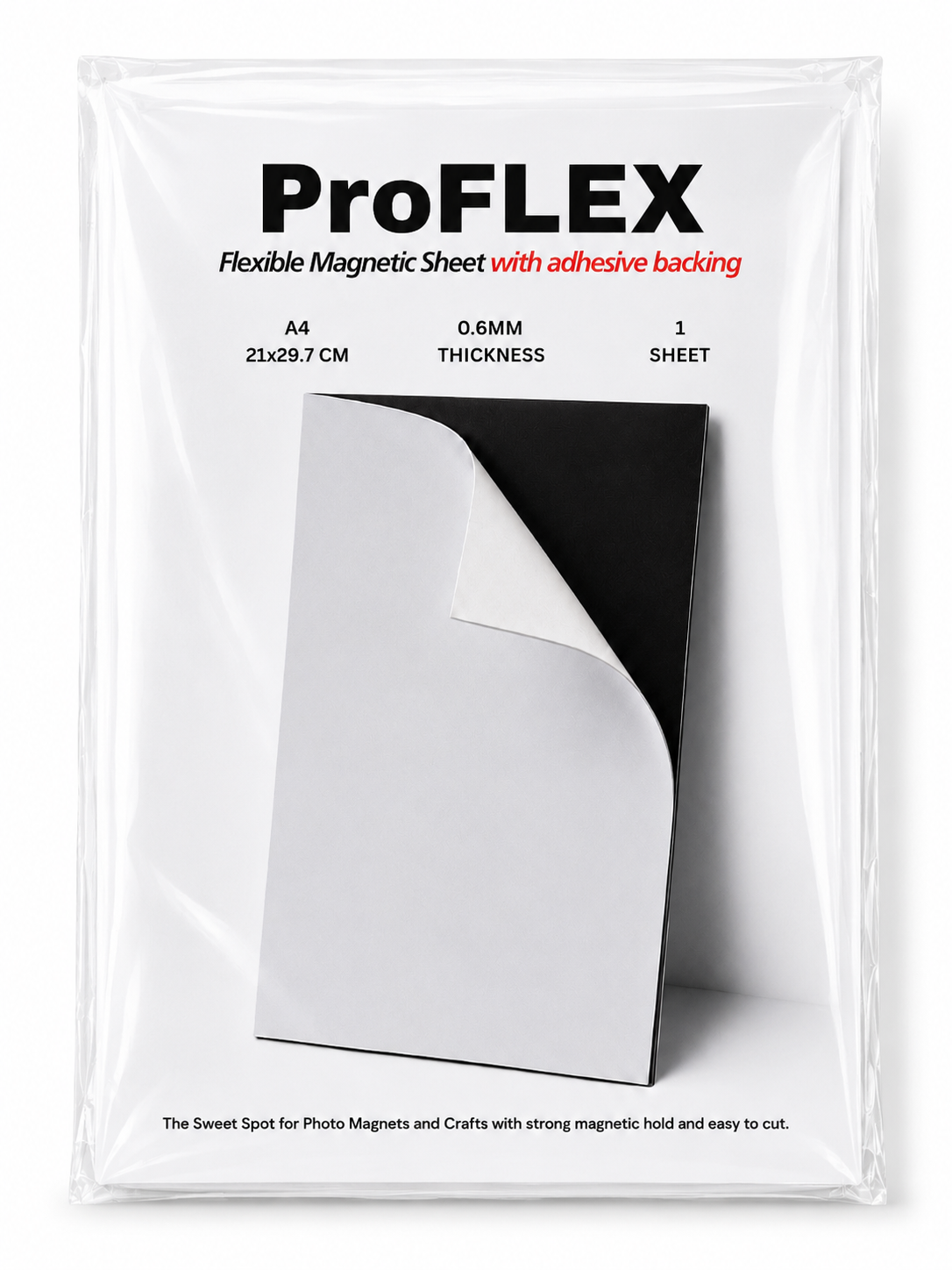 A4 Magnetic Sheet with Adhesive Backing 0.6mm Thickness