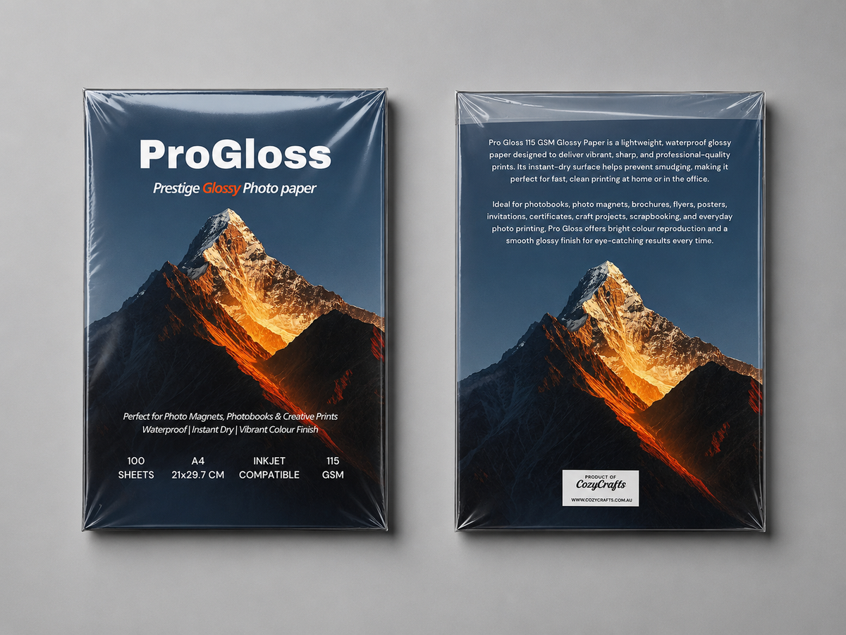 Front and back of ProGloss glossy paper packs