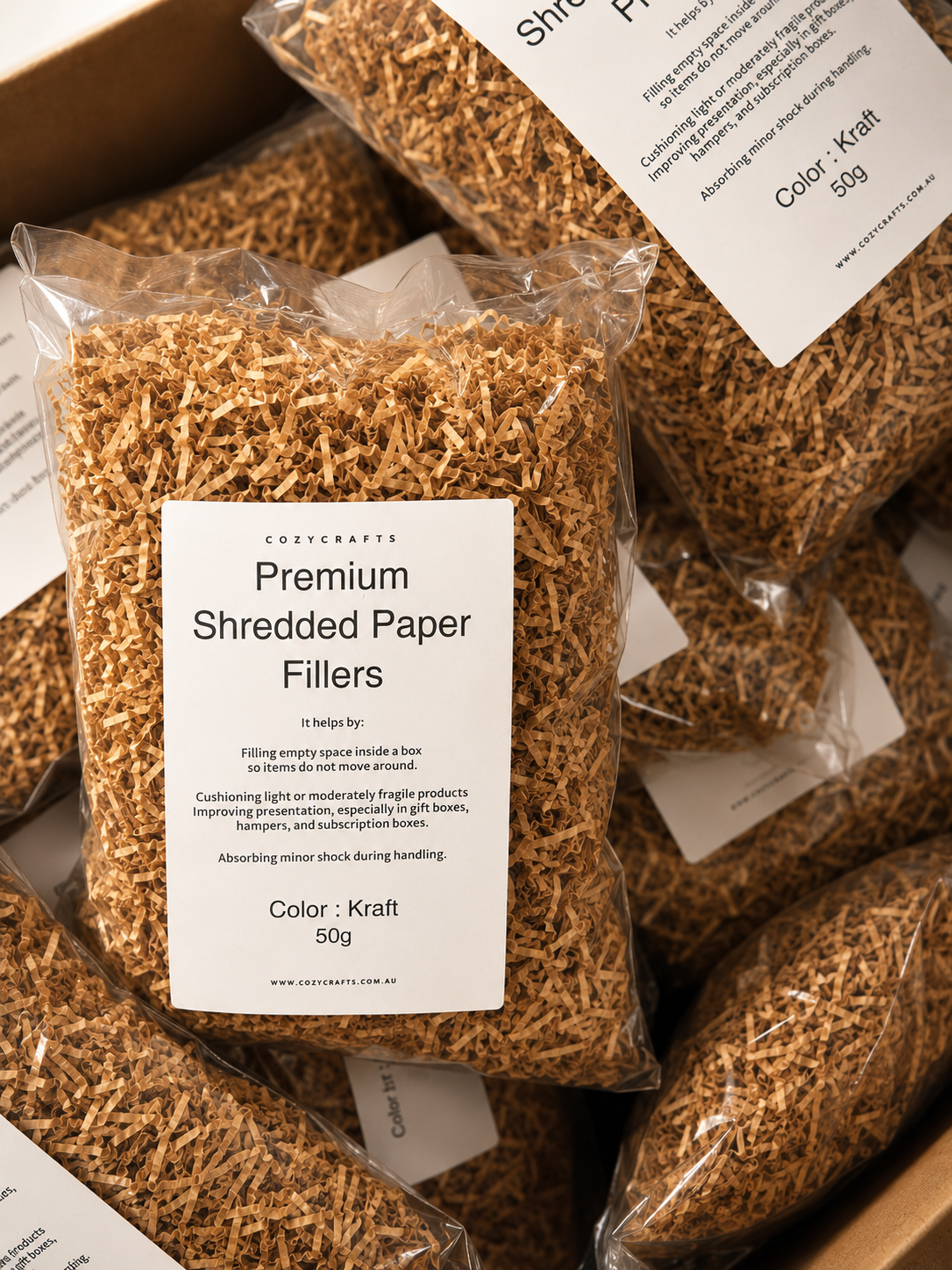 CozyCrafts Premium Kraft Shredded Paper - Elevate Gift Packaging Instantly